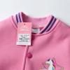 imageDXTON Girls Baseball Bomber Jacket ZipButton Sweatshirt Fall Winter Outwear Coat for Kids Toddler 312 YearsPink Rainbow