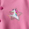 imageDXTON Girls Baseball Bomber Jacket ZipButton Sweatshirt Fall Winter Outwear Coat for Kids Toddler 312 YearsPink Rainbow
