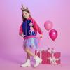 imageDXTON Girls Baseball Bomber Jacket ZipButton Sweatshirt Fall Winter Outwear Coat for Kids Toddler 312 YearsSw2201hot Pink