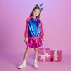 imageDXTON Girls Baseball Bomber Jacket ZipButton Sweatshirt Fall Winter Outwear Coat for Kids Toddler 312 YearsSw2201hot Pink