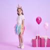 imageDXTON Girls Tutu Skirt for Toddler Baby Party Casual Multicoloured Tulle Outfits for 310 YearsGreen