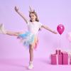 imageDXTON Girls Tutu Skirt for Toddler Baby Party Casual Multicoloured Tulle Outfits for 310 YearsGreen