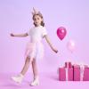imageDXTON Girls Tutu Skirt for Toddler Baby Party Casual Multicoloured Tulle Outfits for 310 YearsPink