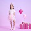 imageDXTON Girls Tutu Skirt for Toddler Baby Party Casual Multicoloured Tulle Outfits for 310 YearsPink