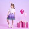 imageDXTON Girls Tutu Skirt for Toddler Baby Party Casual Multicoloured Tulle Outfits for 310 YearsPurple