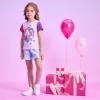 imageDXTON Toddler Girls Rainbow TShirts Summer Short Sleeve Graphic Cotton Tees Tops Birthday School for 38 YearsS6301