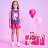 imageDXTON Toddler Girls Rainbow TShirts Summer Short Sleeve Graphic Cotton Tees Tops Birthday School for 38 YearsS6304