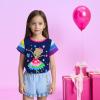 imageDXTON Toddler Girls Rainbow TShirts Summer Short Sleeve Graphic Cotton Tees Tops Birthday School for 38 YearsS6306flower