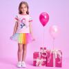 imageDXTON Toddler Girls Rainbow TShirts Summer Short Sleeve Graphic Cotton Tees Tops Birthday School for 38 YearsS6307mermaid