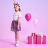 imageDXTON Toddler Girls Sequin Skirt Elastic Rainbow Glitter Sparkle Party Dance Skirts with Lining Little Kids 310 YearsSk268rainbow Sequin