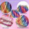 imageDXTON Toddler Girls Sequin Skirt Elastic Rainbow Glitter Sparkle Party Dance Skirts with Lining Little Kids 310 YearsSk268rainbow Sequin