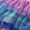 imageDXTON Toddler Girls Tutu Leggings with Skirt Stretchy Ruffle Capri Footless Skirted Pant Birthday Party for Kids 310 YearsBlue Purple