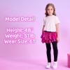 imageDXTON Toddler Girls Tutu Leggings with Skirt Stretchy Ruffle Capri Footless Skirted Pant Birthday Party for Kids 310 YearsMetallic Rose