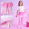 imageDXTON Toddler Girls Tutu Leggings with Skirt Stretchy Ruffle Capri Footless Skirted Pant Birthday Party for Kids 310 YearsPink Fish Scale