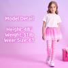 imageDXTON Toddler Girls Tutu Leggings with Skirt Stretchy Ruffle Capri Footless Skirted Pant Birthday Party for Kids 310 YearsPink Fish Scale