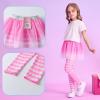 imageDXTON Toddler Girls Tutu Leggings with Skirt Stretchy Ruffle Capri Footless Skirted Pant Birthday Party for Kids 310 YearsPink Fish Scale