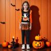 imageDXTON Toddler Girls Tutu Leggings with Skirt Stretchy Ruffle Capri Footless Skirted Pant Birthday Party for Kids 310 YearsPumpkin Orange