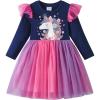 imageDXTON Girls Toddler Tutu Dresses Winter Long Sleeve Tulle for Party Casual Outfits 212TMulticoloured