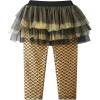 imageDXTON Toddler Girls Tutu Leggings with Skirt Stretchy Ruffle Capri Footless Skirted Pant Birthday Party for Kids 310 YearsGold Mermaid