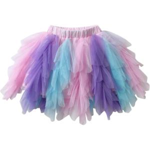 imageDXTON Girls Rainbow Flower Tulle Skirt Toddler Tutu Girls ClothesAsk242multi