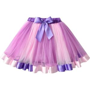 imageDXTON Girls Rainbow Flower Tulle Skirt Toddler Tutu Girls ClothesSk0223pink