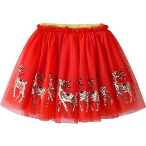 imageDXTON Girls Rainbow Flower Tulle Skirt Toddler Tutu Girls ClothesSk210red