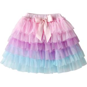 imageDXTON Girls Rainbow Flower Tulle Skirt Toddler Tutu Girls ClothesSk227pink