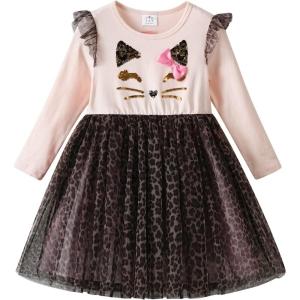 imageDXTON Girls Toddler Tutu Dresses Winter Long Sleeve Tulle for Party Casual Outfits 212TBrown