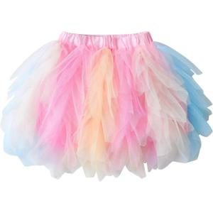 imageDXTON Girls Tutu Skirt for Toddler Baby Party Casual Multicoloured Tulle Outfits for 310 YearsPink