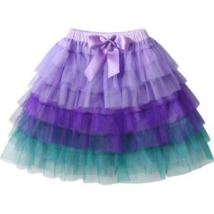 imageDXTON Girls Tutu Skirt for Toddler Baby Party Casual Multicoloured Tulle Outfits for 310 YearsPurple