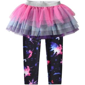 imageDXTON Kid Girls Leggings with Skirt Toddler Girl Printed Tutu Skirt Pant Birthday Party 312 YearsFs109