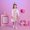 imageDXTON Girls Dresses Tutu for Toddler Long Sleeve Casual Tulle Winter Outfits 312TWhite