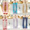 imageDXTON Girls Knee High Socks 6 Pairs Kids Crazy Long Socks 312 years Tall Boot Cute Animal Cotton Fun GiftAssorted Flamingos