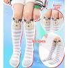 imageDXTON Girls Knee High Socks 6 Pairs Kids Crazy Long Socks 312 years Tall Boot Cute Animal Cotton Fun GiftCowLionDogBunnyCatFox