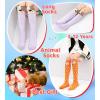 imageDXTON Girls Knee High Socks 6 Pairs Kids Crazy Long Socks 312 years Tall Boot Cute Animal Cotton Fun GiftCowLionDogBunnyCatFox