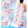 imageDXTON Girls Knee High Socks 6 Pairs Kids Crazy Long Socks 312 years Tall Boot Cute Animal Cotton Fun GiftCowLionDogBunnyCatFox
