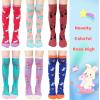 imageDXTON Girls Knee High Socks 6 Pairs Kids Crazy Long Socks 312 years Tall Boot Cute Animal Cotton Fun GiftCute Animal