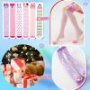 imageDXTON Girls Knee High Socks 6 Pairs Kids Crazy Long Socks 312 years Tall Boot Cute Animal Cotton Fun GiftPink Purple Animal