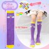 imageDXTON Girls Knee High Socks 6 Pairs Kids Crazy Long Socks 312 years Tall Boot Cute Animal Cotton Fun GiftRainbow Stripes