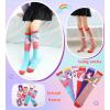 imageDXTON Girls Knee High Socks 6 Pairs Kids Crazy Long Socks 312 years Tall Boot Cute Animal Cotton Fun GiftRedBlueNavyPurplePinkWhite