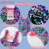 imageDXTON Girls One Piece Swimsuit Kids Mermaid Quick Dry Bathing Suits Swimwear for Beach Pool 310 YearsSm021leopard