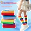 imageDXTON Girls Rainbow Knee High Socks Kids Crazy Cotton Long Socks 312 years Novelty Dancing Fun GiftAssorted Mermaid