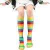 imageDXTON Girls Rainbow Knee High Socks Kids Crazy Cotton Long Socks 312 years Novelty Dancing Fun GiftCute Animal