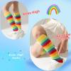 imageDXTON Girls Rainbow Knee High Socks Kids Crazy Cotton Long Socks 312 years Novelty Dancing Fun GiftCute Animal