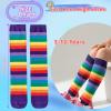 imageDXTON Girls Rainbow Knee High Socks Kids Crazy Cotton Long Socks 312 years Novelty Dancing Fun GiftNavyRedPurpleBluePinkPink