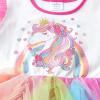 imageDXTON Girls Summer Tutu Dresses Short Sleeve Party Casual Outfits 312 YearsOrange