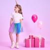 imageDXTON Girls Tutu Skirt Rainbow Toddler Tulle Ballet Dance Skirt for 28 YearsSk264blue