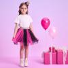 imageDXTON Girls Tutu Skirt Rainbow Toddler Tulle Ballet Dance Skirt for 28 YearsSk266black Pink