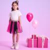 imageDXTON Girls Tutu Skirt Rainbow Toddler Tulle Ballet Dance Skirt for 28 YearsSk266black Pink