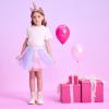 imageDXTON Girls Tutu Skirt Rainbow Toddler Tulle Ballet Dance Skirt for 28 YearsSk276pink Purple